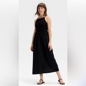 Women's Universal Thread Black Maxi Dress Adjustable Straps, Banded Back Sz XXL